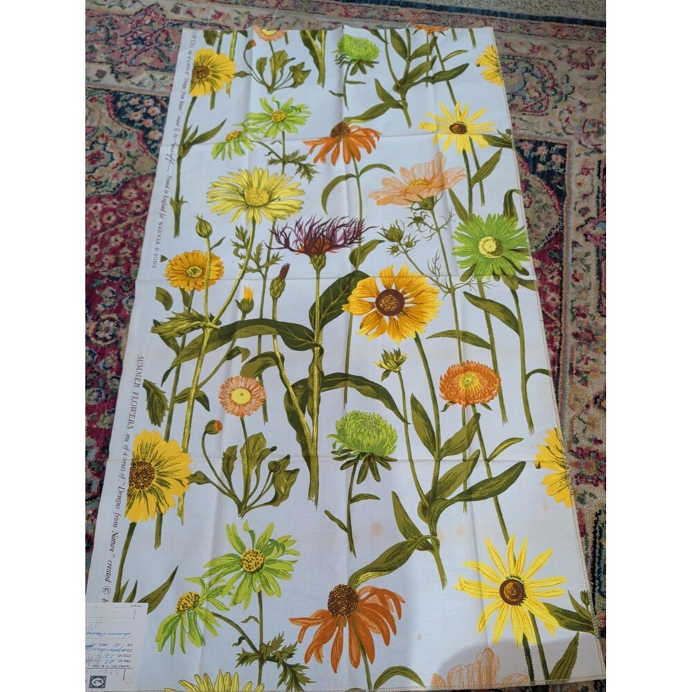 Summer Flowers Greeff Designs from Nature England Warner & Sons Cotton Fabric